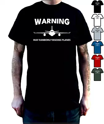Buy Airplane T Shirt - Funny Tshirt I May Randomly Discuss Planes Aircraft Tee. • 11.99£