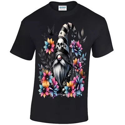 Buy Just A Gothic Gonk, T-shirt Unisex S - 5XL, Metal Head Dark Gnome, Skull Flowers • 14.95£
