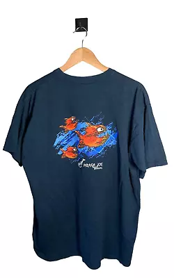 Buy Pirana Joe T-Shirt Mens Size XL Blue Vintage Y2K Short Sleeve With Graphic Print • 18.99£