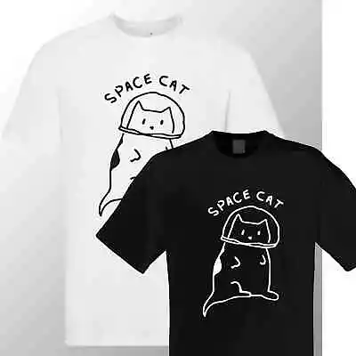 Buy Space Cat T-Shirt Mens Funny Kitten Cat Kitty Womens Tshirt Novelty Gift • 8.99£