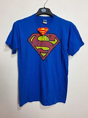 Buy Men’s Superman Blue T-Shirt Short Sleeve Size S Small Crew Neck Comics Brand New • 12.99£