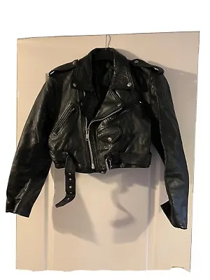 Buy Real Leather Jacket. 100% Leather. Short Biker Style. Black Leather Jacket. • 100£