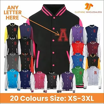 Buy Personalised Letterman Varsity Jacket Embroidered Mens College Baseball Jacket • 22.13£