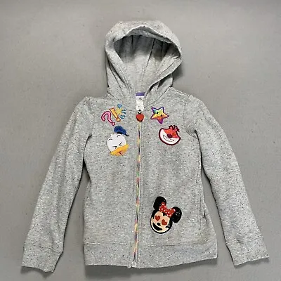 Buy Disney Gray Hoodie Girls 5/6 Minnie Donald Cheshire Cat Full Zip Fleece Rainbow • 2.95£