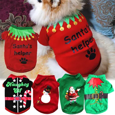 Buy Pet Christmas Clothes Puppy Dog Jumper Small Yorkie Chihuahua Cat T-shirt Tops- • 4.55£