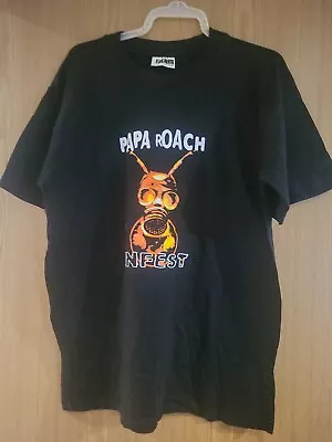 Buy Papa Roach Y2K  Infest Tee Shirt Black Medium American Rock Band Vintage Ex Con  • 17.99£