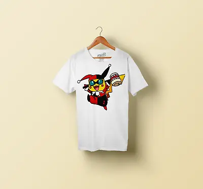 Buy Harley Quinn Pikachu T-Shirt Custom Made Black White Adults • 15.95£