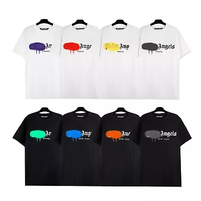 Buy Fashion City Sprayed Logo T-shirt Unisex Casual Multicolour Cotton Short Sleeve • 26.04£
