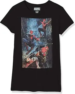 Buy MARVEL Spider-Man No Way Home Spidey Attack XS 3/4 Black Tee T-Shirt Girls NEW • 6.77£