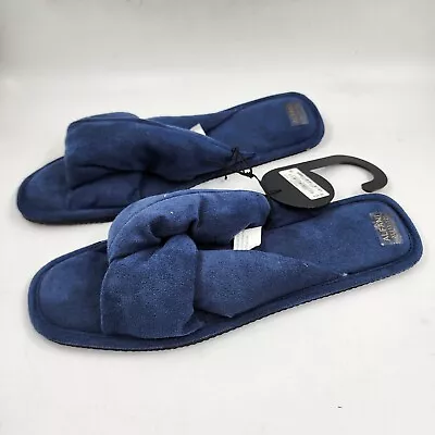 Buy ALFANI Twisted Stuffed Slippers Women's XL 11/12 Night Shadow Open Toe Slip On • 16.98£