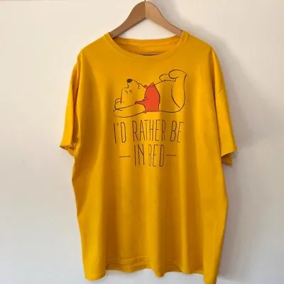 Buy Disney I'd Rather Be In Bed Winnie The Pooh T Shirt Size XL • 7.95£