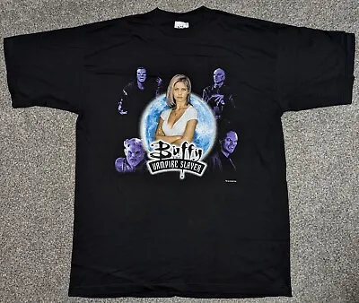 Buy Vintage 90s Buffy The Vampire Slayer T-shirt 1998 Blue Grape XL • 85£