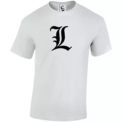 Buy Anime Death Note L Letter Symbol Light Yagami Kira Tshirt All Sizes Adult & Kids • 9.99£