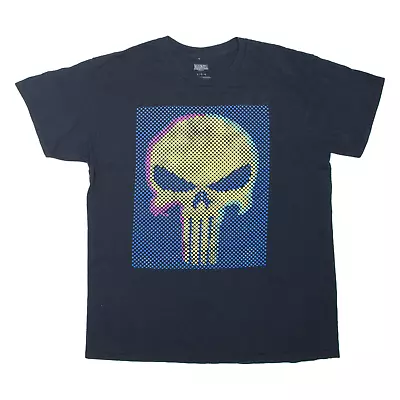 Buy MARVEL Textured Punisher Skull Mens T-Shirt Black L • 8.99£