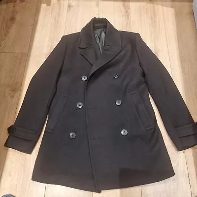 Buy Pea Coat Jacket H&M Mens Jacket Black Medium Uk 34 R • 3.99£