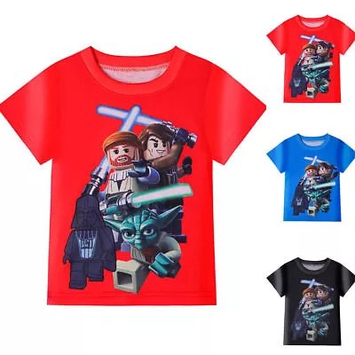 Buy Star Wars T-Shirt Kids Boys Girls Short Sleeve Shirts Summer Tops Tee Blouse • 10.47£