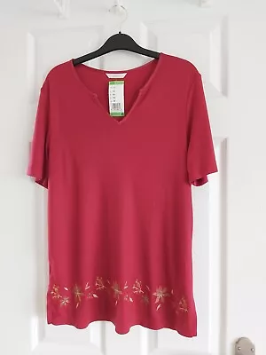 Buy Bnwtgs Ladies V-neck Red T-shirt Size 12 From M&S • 6£