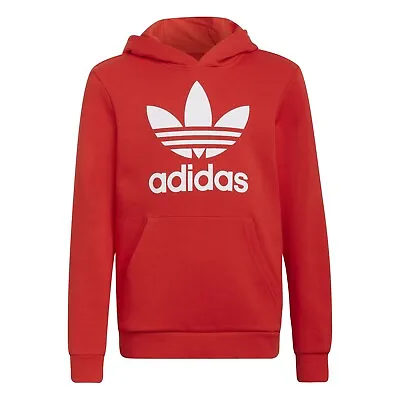 Buy Adidas Originals Trefoil Hoodie Age 9-10 EU 140 Red RRP £45 Brand New HD2020 • 21.24£