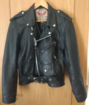 Buy Vintage Akaso Biker Leather Motorcycle Black Jacket Punk Rock Classic 38  • 49.99£