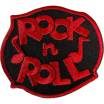 Buy Black Red Rock And Roll Patch Iron Sew On T Shirt Jacket Bag Embroidered Badge • 2.79£