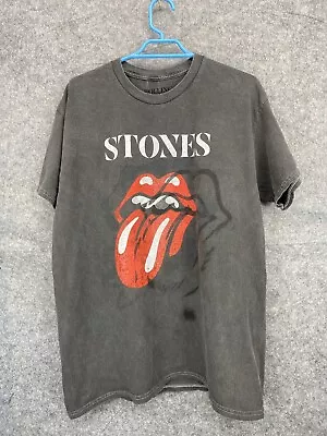 Buy Rolling Stones T Shirt Mick Jagger Mouth Lips Grey Sixty 2022 Tour Medium • 18£