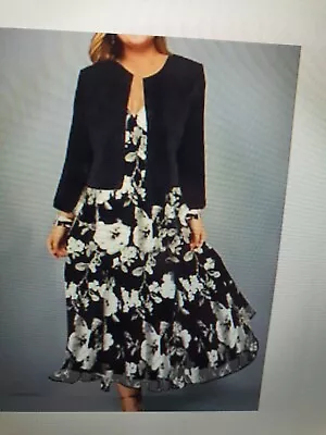 Buy Ladies Dress Jacket Black And White Size 4xl 22 Wedding Outfit • 24.99£