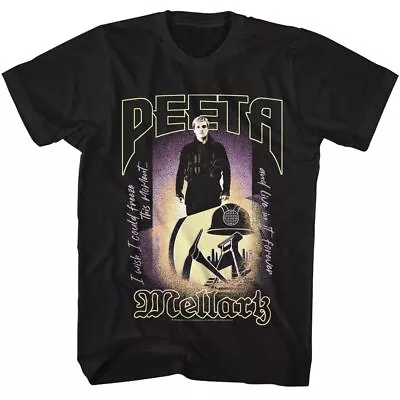 Buy Hunger Games - Peeta Mellark - Black Front Print Short Sleeve Adult T-Shirt • 64.25£