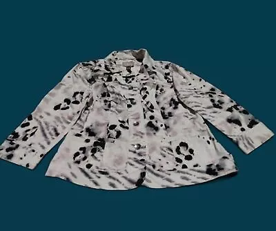 Buy Chico's Woman White Jacket Sz 0(S/4) Dalmatian Spots Polka Dots Cruella • 20.79£