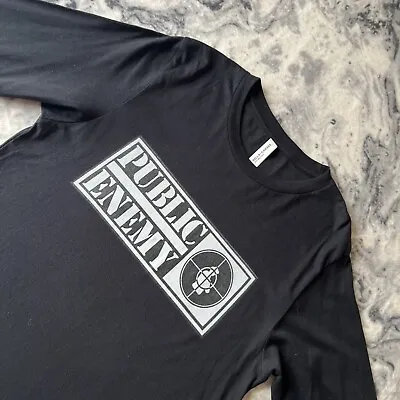 Buy Public Enemy Black Long Sleeve Band Graphic Tee Tshirt M • 24.99£
