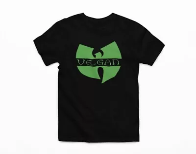Buy Wu Tang Vegan Logo Rap Black Unisex Short Sleeve T-Shirt Message For Sizes S/XL • 10.99£
