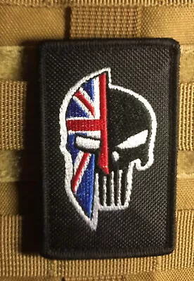 Buy 1 X Spartan Punisher Union Jack Flag Patch Hook And Loop 8 Cm X 5 Cm Airsoft • 5.50£
