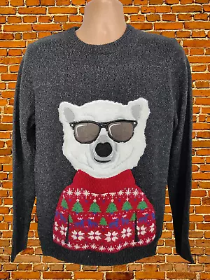 Buy Mens Next Size Medium Knit Christmas Jumper Sweater Polar Bear Festive Pullover • 14.99£