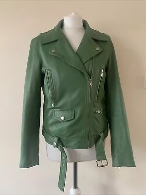 Buy Each X Other Green Leather Jacket Size L • 68.99£