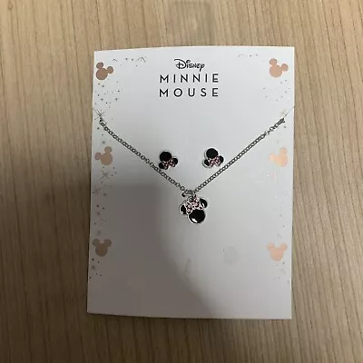 Buy Disney Minnie Mouse Necklace Earrings Jewellery Set Pendent BN  • 7£