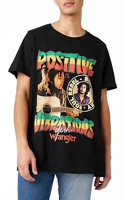 Buy Wrangler BOB MARLEY Positive Vibrations T-shirt Mens Crew Neck Cotton Tee Top • 27.99£