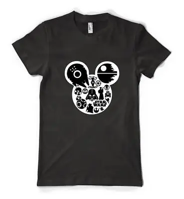 Buy Mouse Ears Mashup Mickey Star Wars Ships Personalised Unisex Adult T Shirt • 14.49£