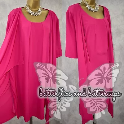Buy AFIBEL Size 24 Pink Dress And Mock Jacket Mother Of The Bride Wedding Cruise • 34.99£