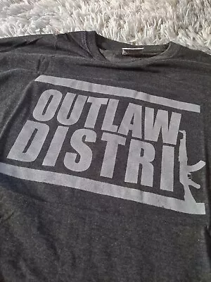 Buy Outlaw Distrik Logo T-shirt Grey Size 2XL BNWT • 12£