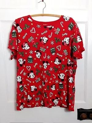 Buy Disney Christmas T Shirt Disney At George Women's Festive Tee Shirt Size XL • 7.70£