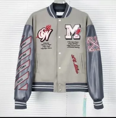 Buy Off White Virgil Abloh AC Milan Varsity Jacket XXL Fits XL • 55£