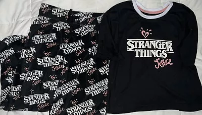 Buy Girls Justice Brand Stranger Things Limited Edition 2 Pc Pajama Set-EUC-Size 7/8 • 14.48£
