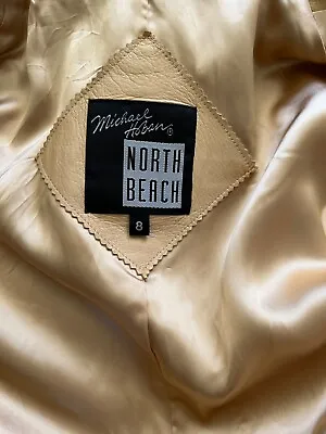 Buy MICHAEL HOBAN North Beach Leather Calfskin Blazer Jacket & Skirt Set, Warm Beige • 116.73£