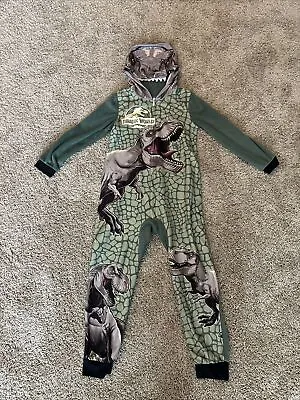 Buy Jurassic World T Rex Hooded Union Suit Sleeper Pajamas Size 6/7 NWOT • 19.30£