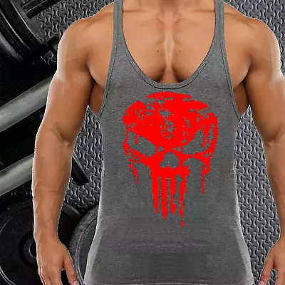 Buy Skull Gym Gym Vest Stringer Bodybuilding Muscle Training Top Fitness Vest • 8.99£