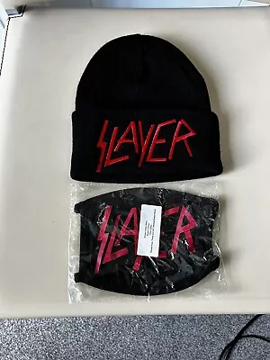 Buy SLAYER Logo : Unisex Embroidered BEANIE Cap Hat And Face Mask Official Merch • 10£