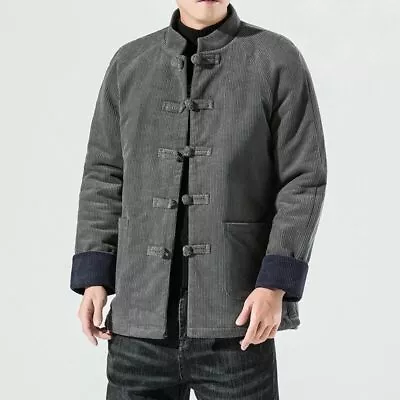 Buy Chinese Style Thickened Cotton Padded Jacket Retro Jacket Corduroy Coat Tops • 138.31£
