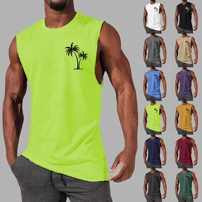 Buy Mens Floral Vest Tank Tops Muscle Sport Gym Fitness Training Bodybuilding TShirt • 10.79£