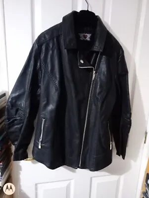 Buy Ladies Yours Faux Leather Jacket Size 14 • 14.99£