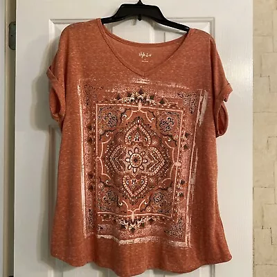 Buy Style & Co. Polyester Cotton Blend Abstract Print Tee Size L • 9.40£