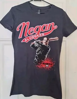 Buy Ladies Fitted T Shirt The Walking Dead Negan Sluggers Large NEW Grey Loot Crate • 6£